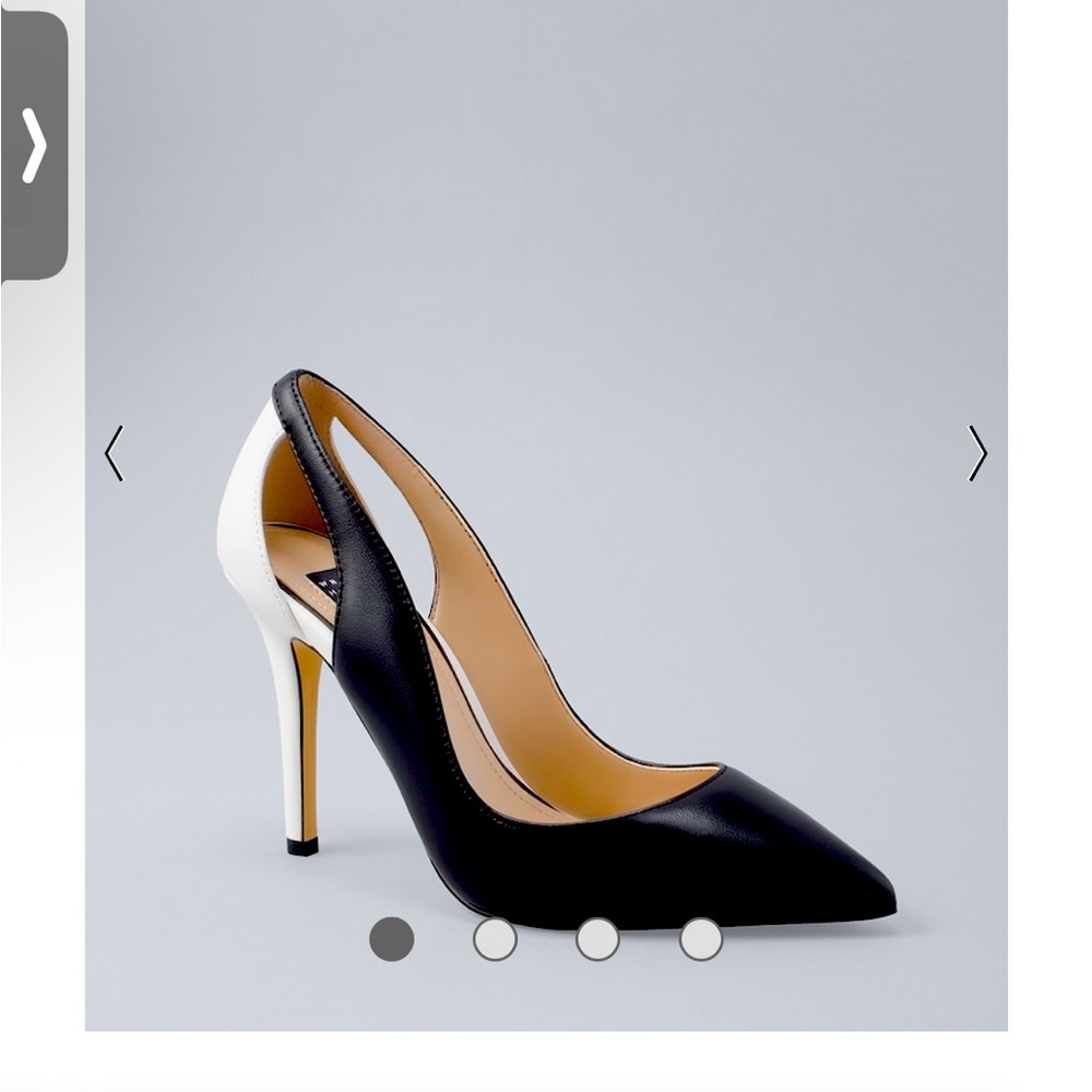 White House Black Market Leather Contrast Cutout Pumps